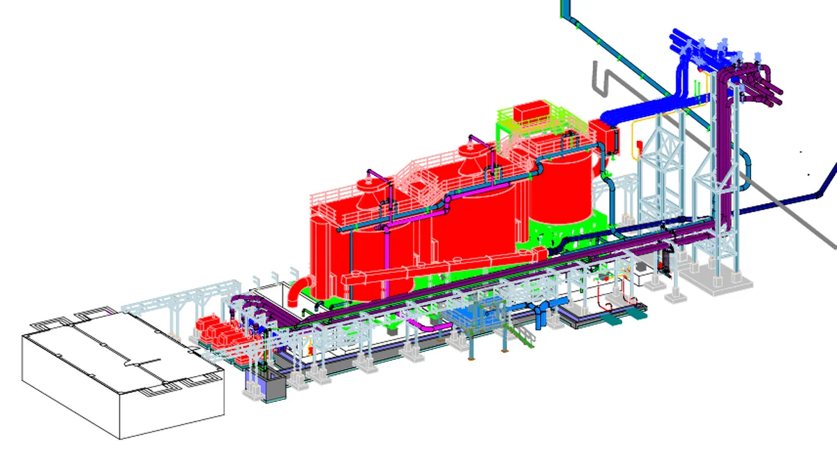 Modelo BIM de una l&iacute;nea de planta de flotaci&oacute;n automatizada